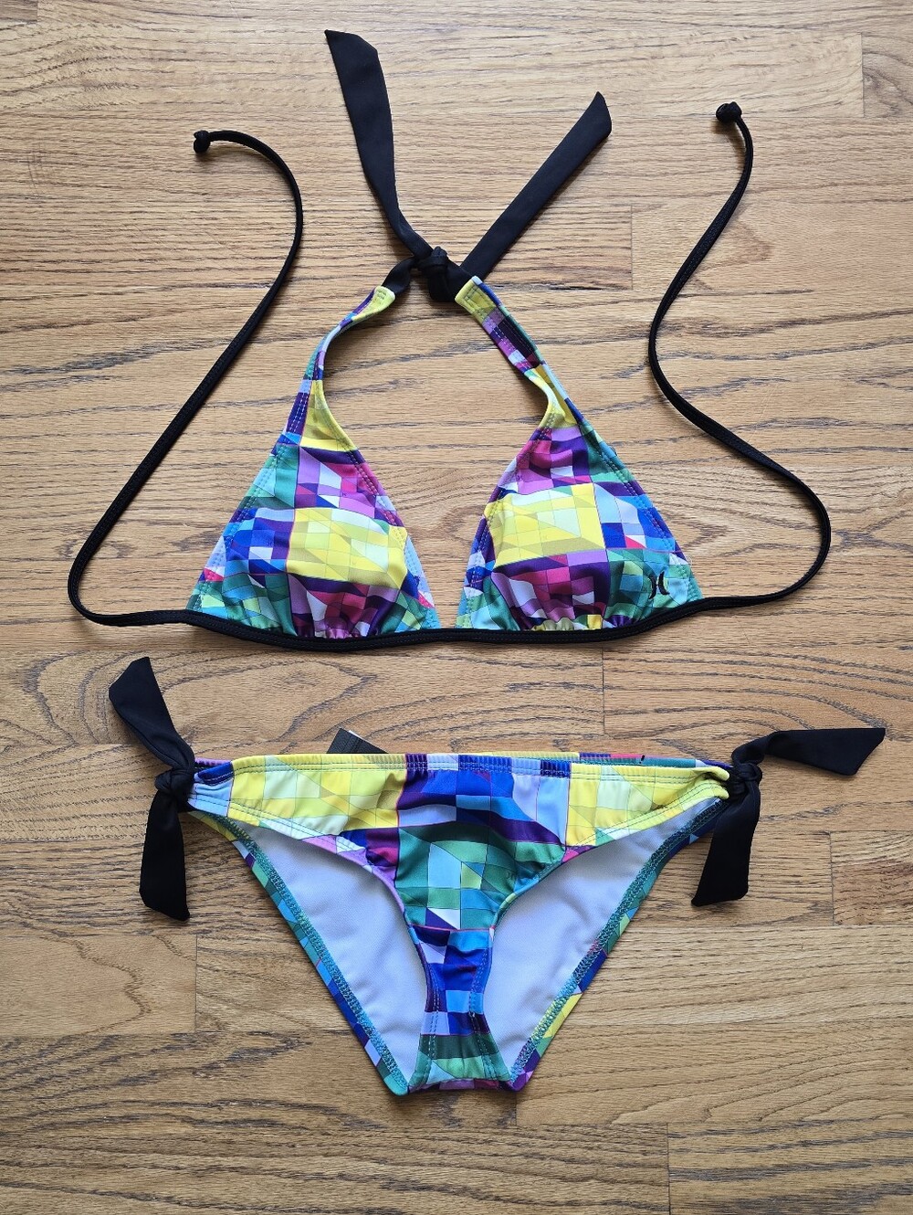 Hurley 2Pc Multicolor Bikini Set Size S
